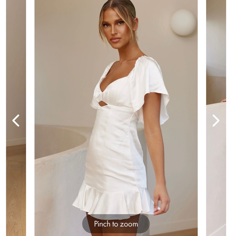 Selfie Leslie Eyes on You Dress | Satin White | XS